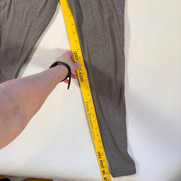 Athleta Mid Rise Leggings XS Heathered Taupe Pockets Full Length Yoga Workout - Picture 6 of 9